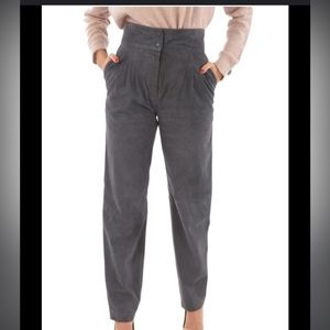 NWT Alberta Ferretti Suede Gray Pants Size 8